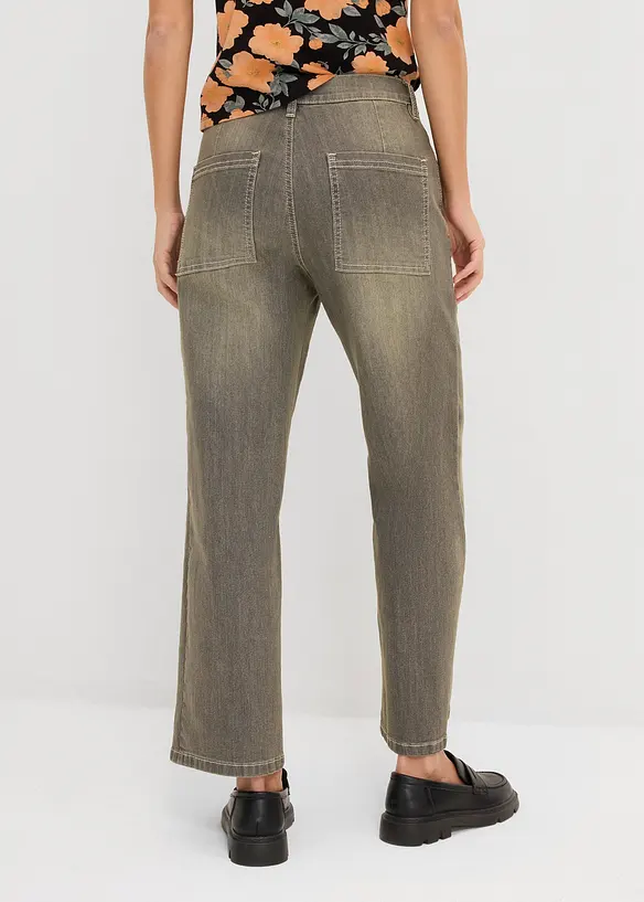 Wide Leg-jeans High Waist, cropped, bonprix