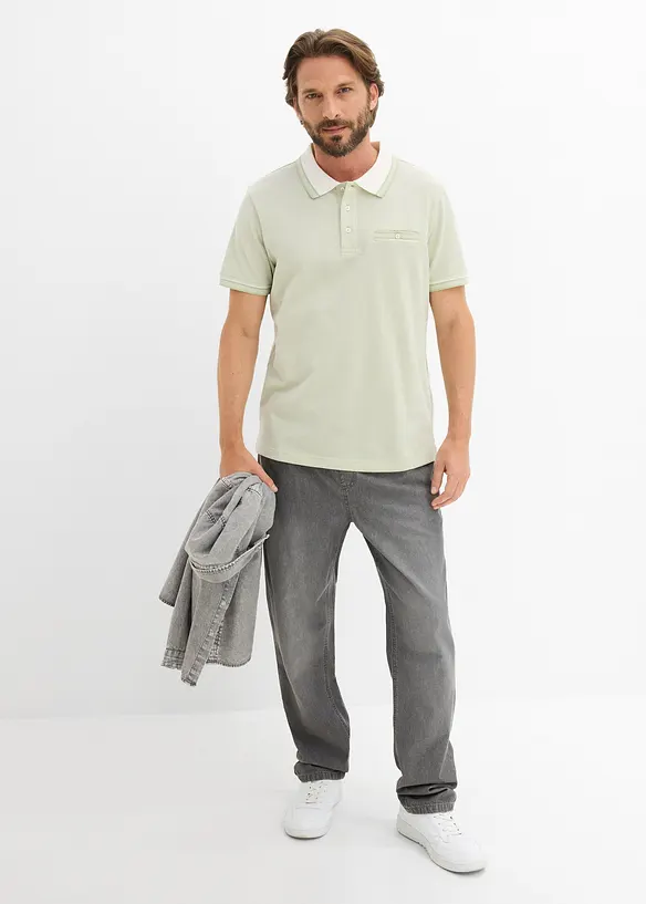 Pik&eacute;-poloskjorte i 100% &oslash;kologisk bomull, bonprix