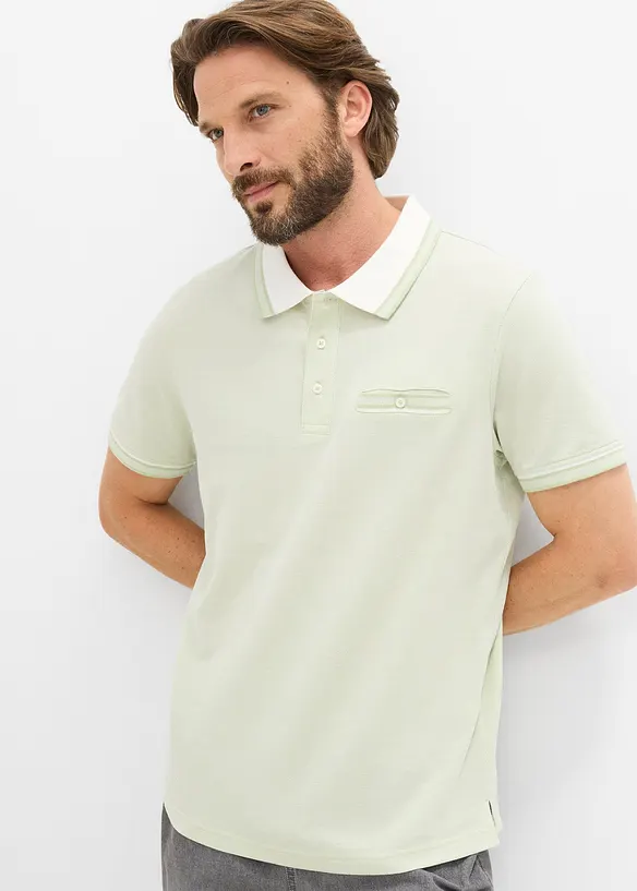 Pik&eacute;-poloskjorte i 100% &oslash;kologisk bomull, bonprix