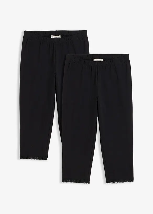 Caprileggings med &oslash;kologisk bomull (2-pack), bonprix