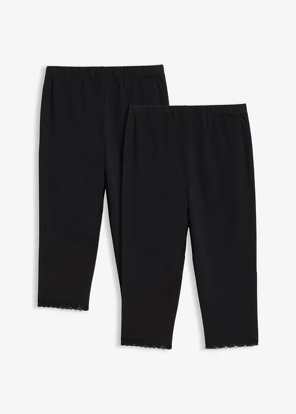 Caprileggings med &oslash;kologisk bomull (2-pack), bonprix