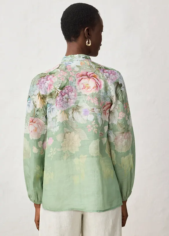 Tunikabluse i kj&oslash;lende ramie-materiale, bonprix