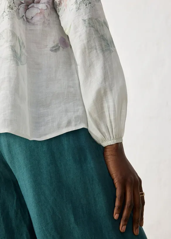 Tunikabluse i kj&oslash;lende ramie-materiale, bonprix