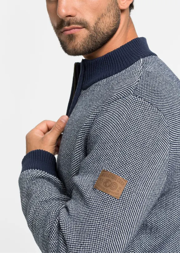 Grovstrikket jakke i 100% bomull, bonprix