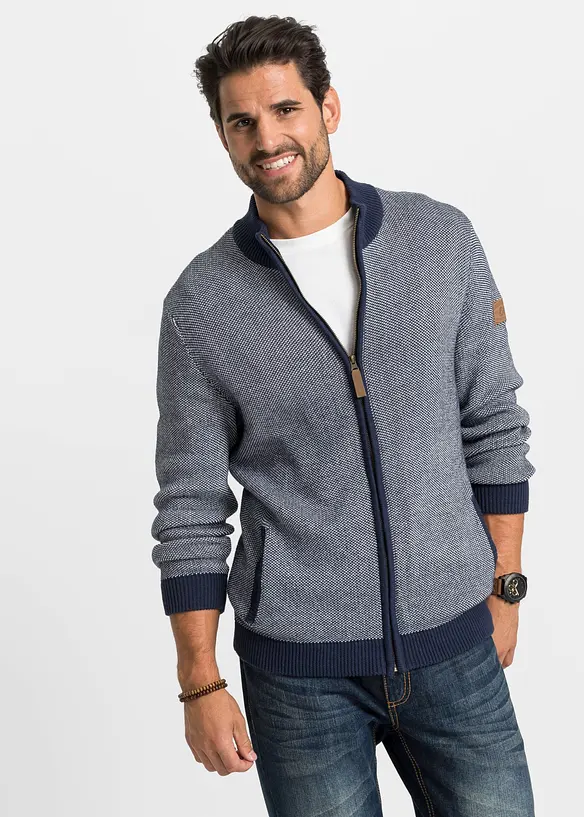 Grovstrikket jakke i 100% bomull, bonprix
