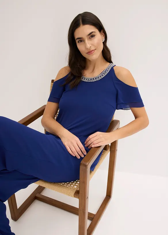 Bluse i lett chiffon med strasspynt, bonprix