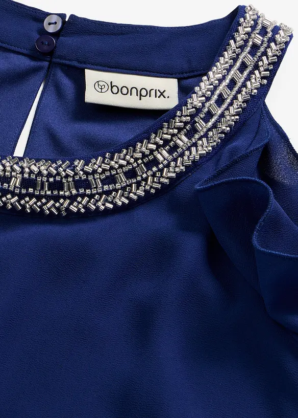 Bluse i lett chiffon med strasspynt, bonprix