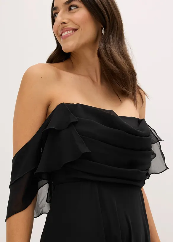 Selskapskjole i lett chiffon med drapering, bonprix