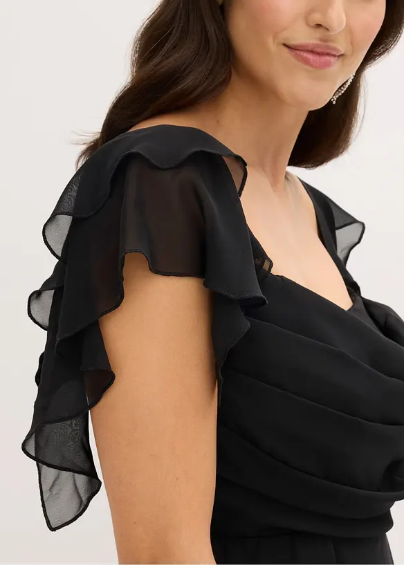 Selskapskjole i lett chiffon med drapering, bonprix