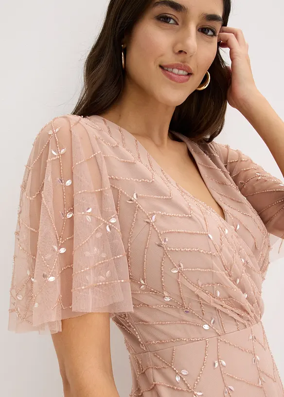 Selskapskjole i paljettbrodert tyll, bonprix