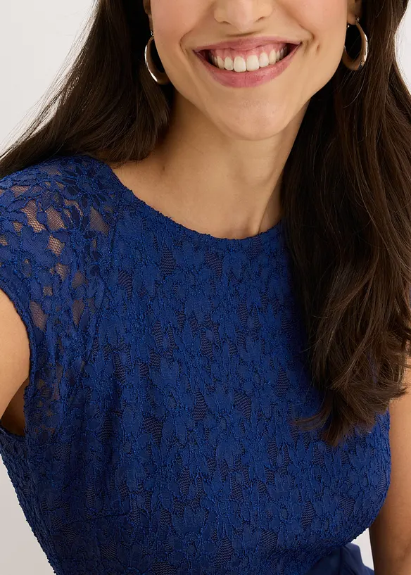 Jumpsuit i lett chiffon med blonder, bonprix