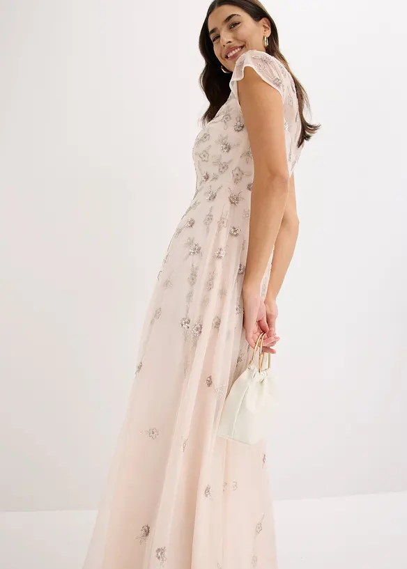 Selskapskjole i paljettbrodert tyll, bonprix