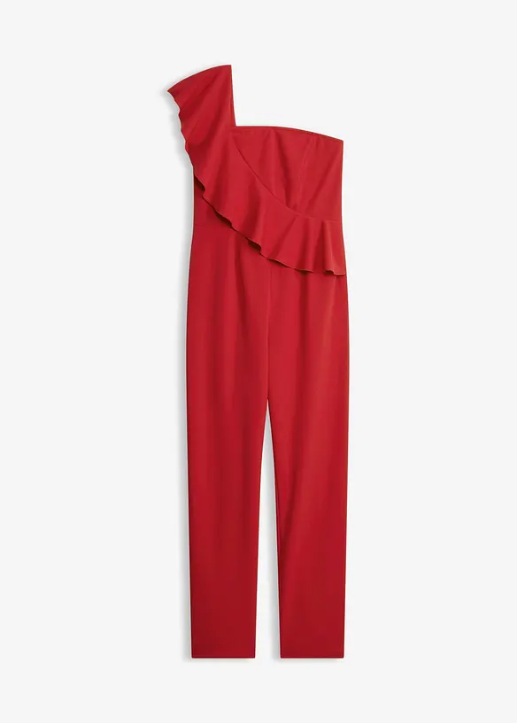 One shoulder-jumpsuit i strukturert krepp, bonprix