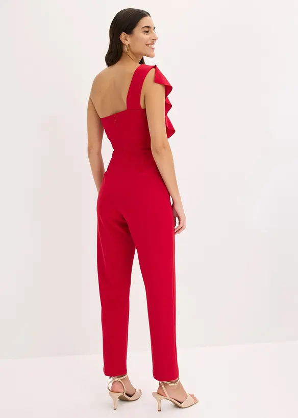 One shoulder-jumpsuit i strukturert krepp, bonprix