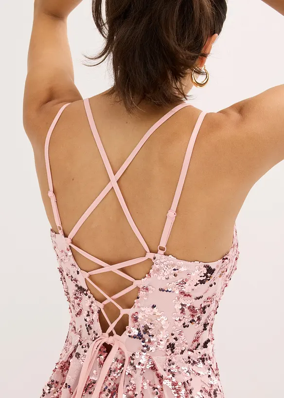 Selskapskjole med paljettbroderier, bonprix