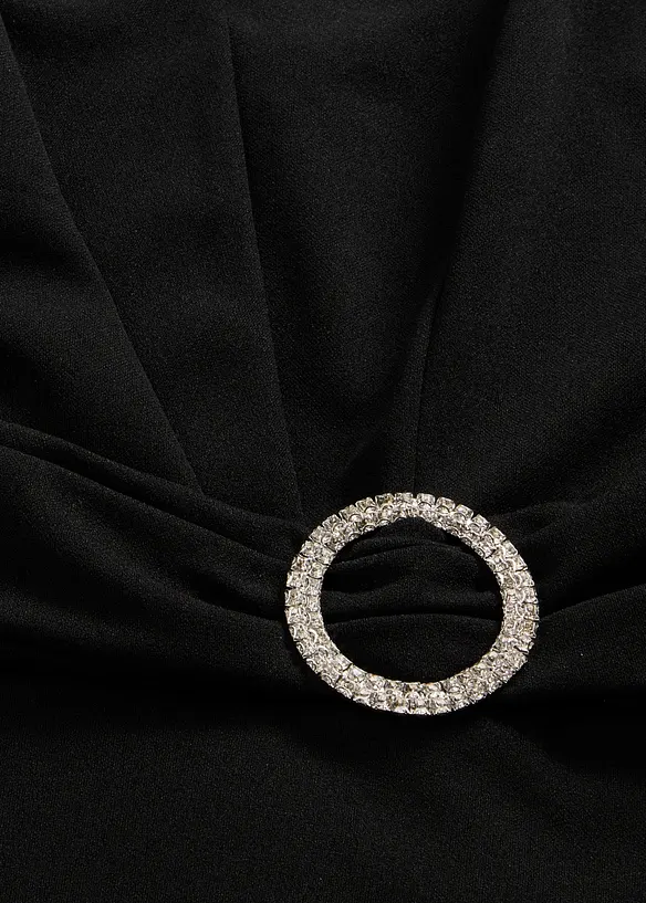 Selskapskjole i strukturert krepp med drapering, bonprix