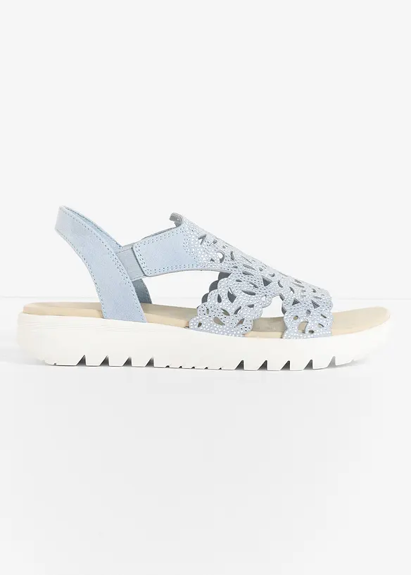 Plat&aring;sandaler fra Marco Tozzi med glitter, Marco Tozzi