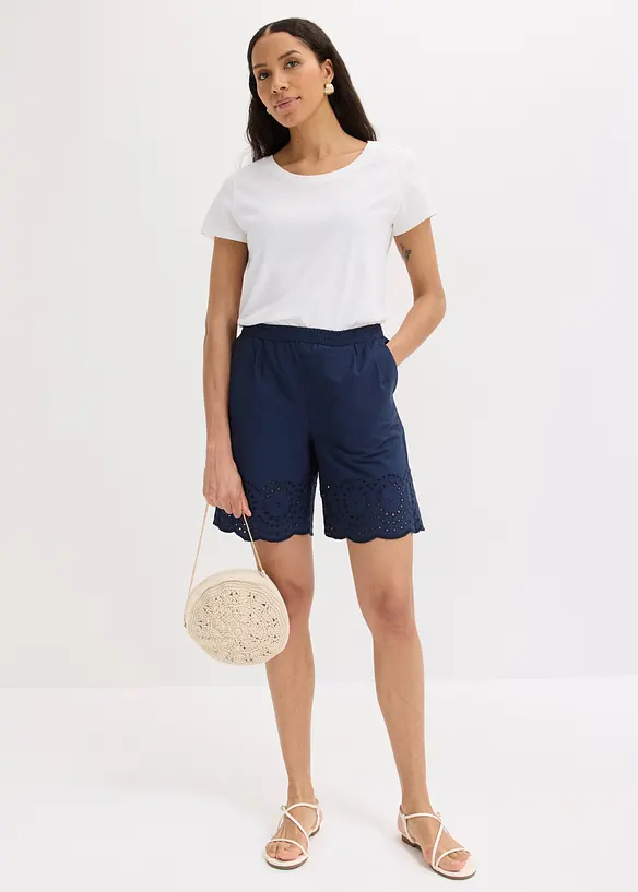 Pull on-shorts i 100% bomull, bonprix