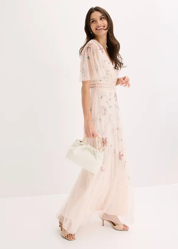 Selskapskjole med paljettbroderier, bonprix