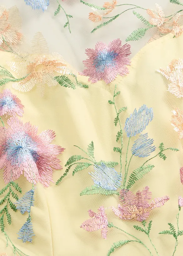 Blondekjole med blomsterbroderi, bonprix