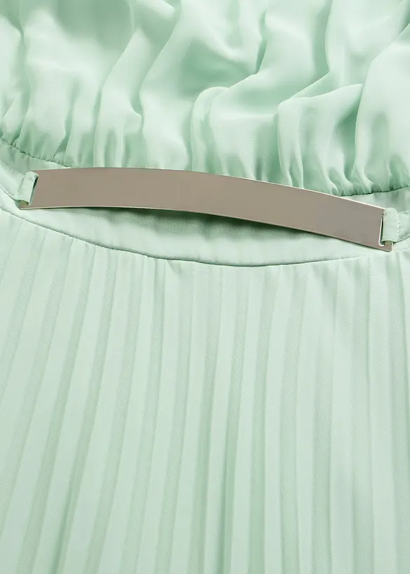 Selskapskjole i lett chiffon med plissert skj&oslash;rt, bonprix