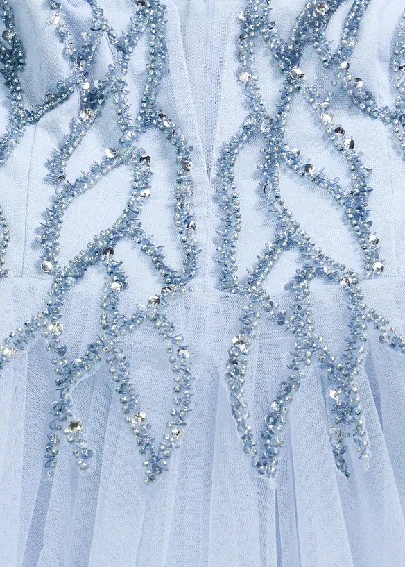 Selskapskjole i lett tyll med strasspynt, bonprix