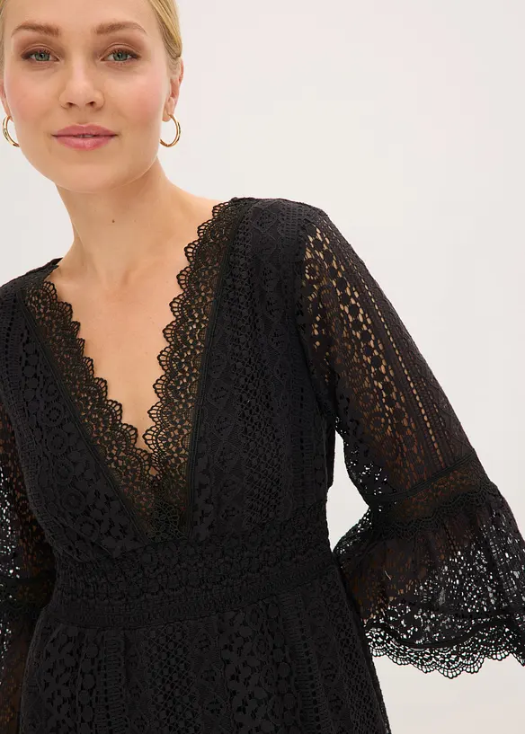 Maxikjole i heklet stil, bonprix