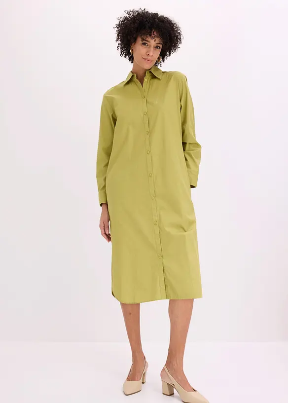 Skjortekjole i bomullspoplin, bonprix