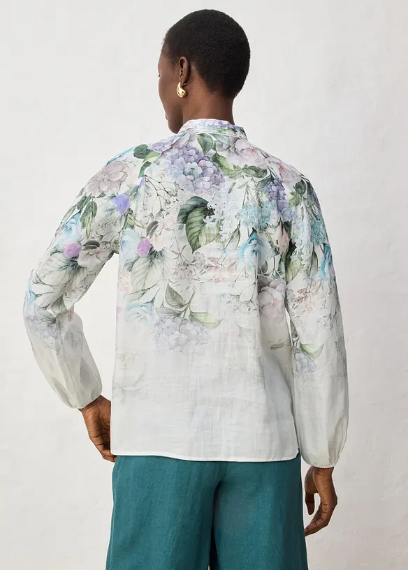 Tunikabluse i kj&oslash;lende ramie-materiale, bonprix