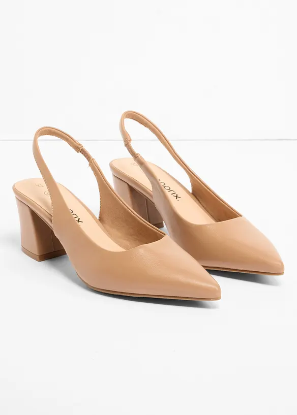 Slingbacks med blokkh&aelig;l, bonprix