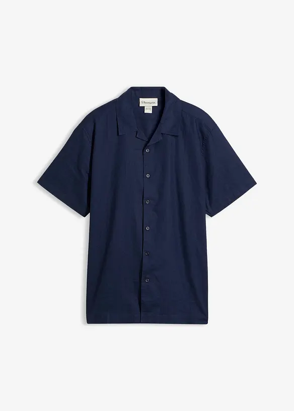 Kortermet skjorte av luftig linmiks, Loose Fit, bonprix