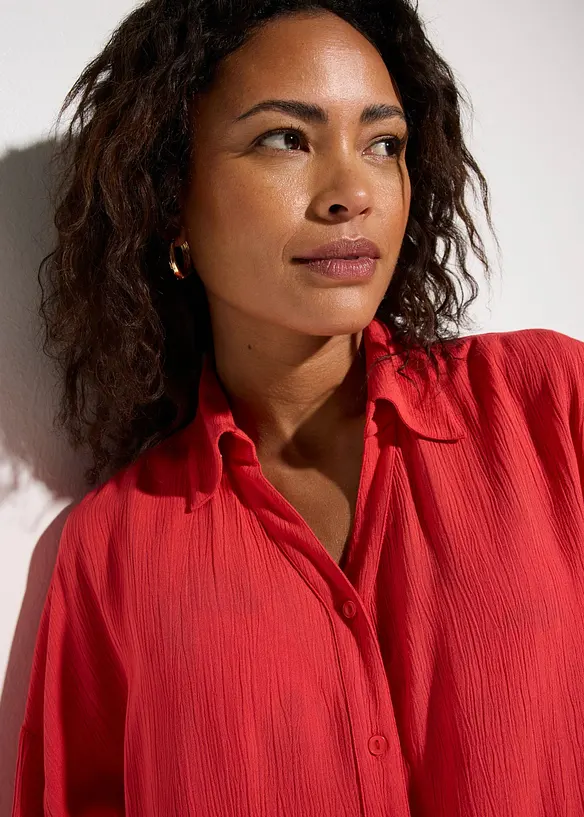 Kort strandbluse i lett viskose, bonprix