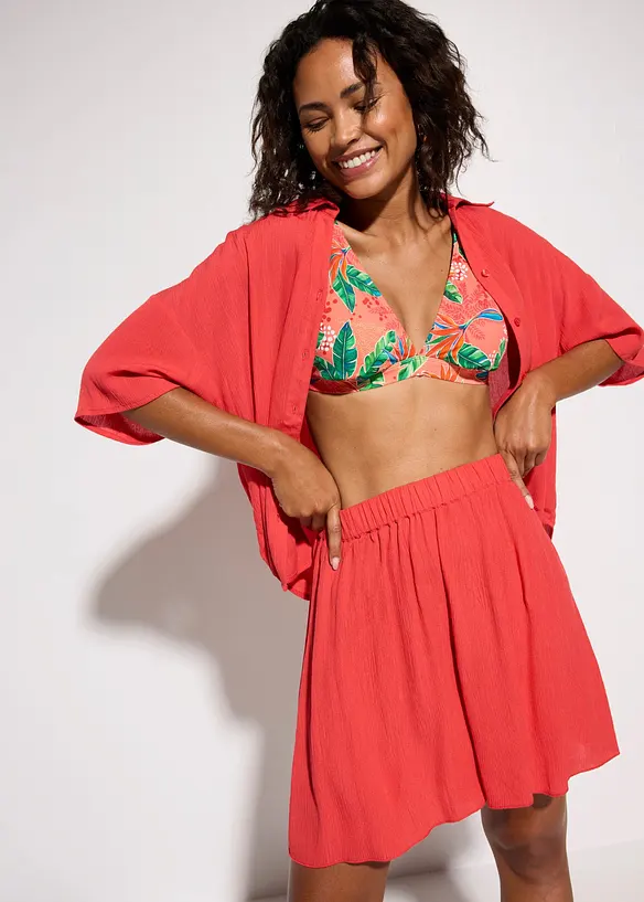 Kort strandbluse i lett viskose, bonprix