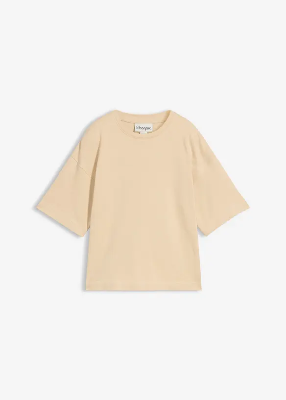 Boxy topp av kraftig &oslash;kologisk bomull, bonprix