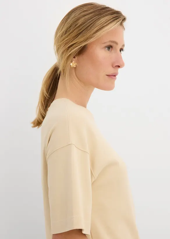 Boxy topp av kraftig &oslash;kologisk bomull, bonprix