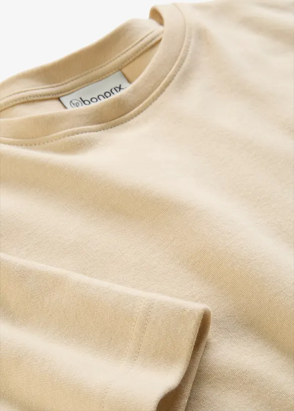 Boxy topp av kraftig &oslash;kologisk bomull, bonprix