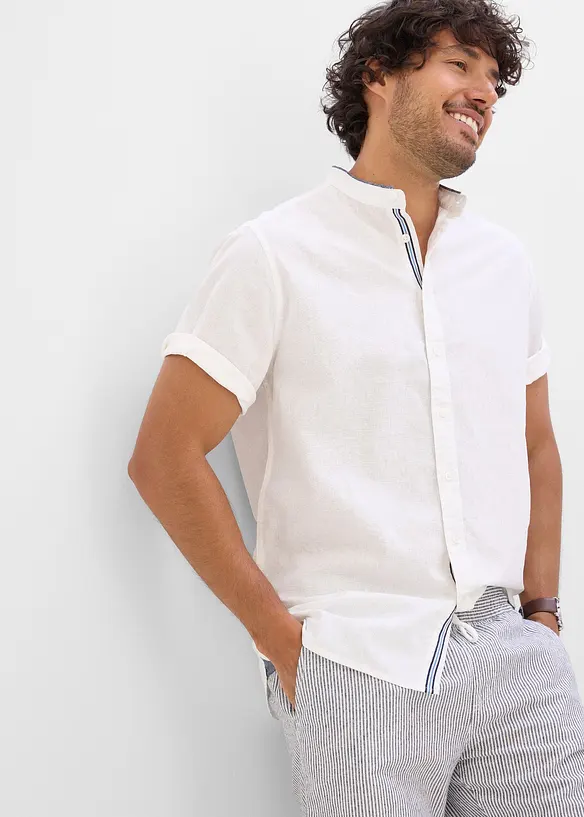 Kortermet skjorte i 100% lin, bonprix