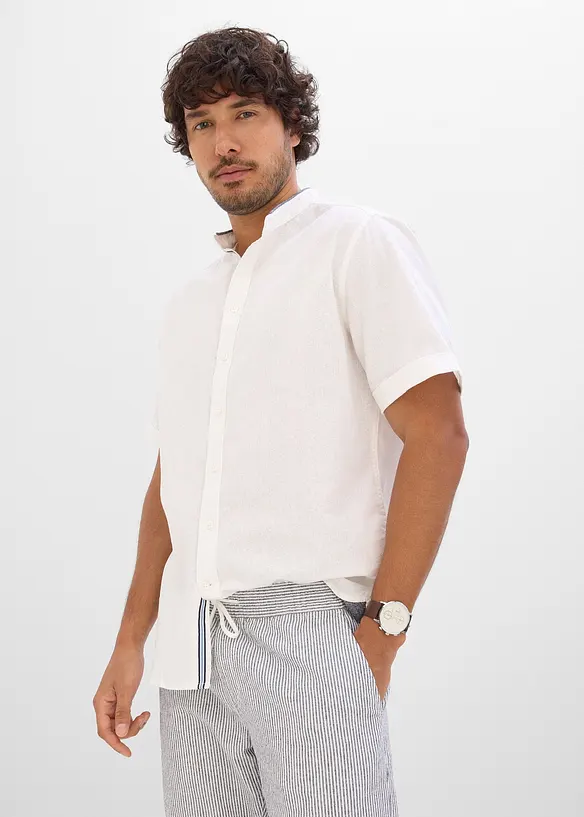 Kortermet skjorte i 100% lin, bonprix