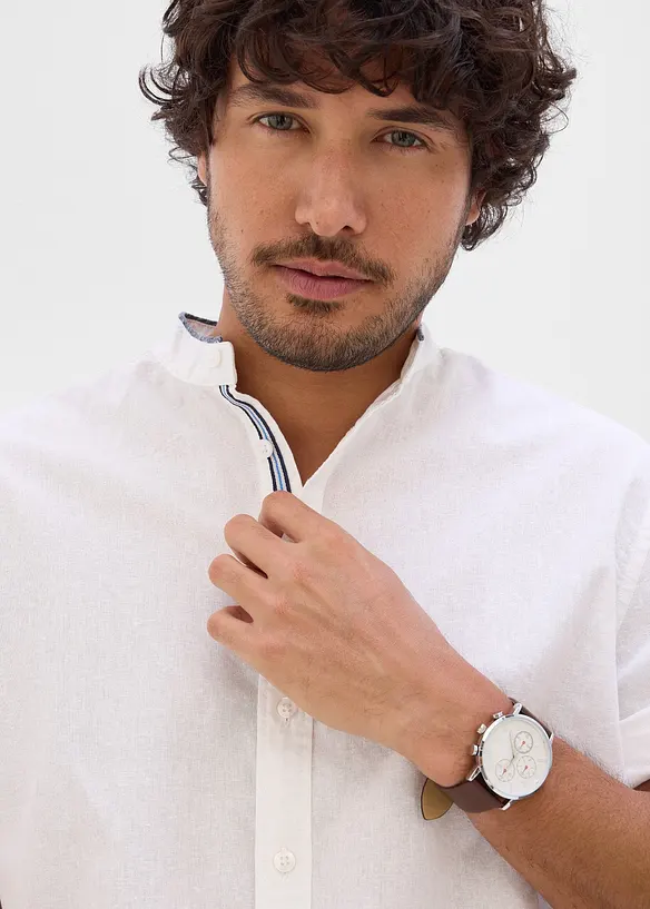 Kortermet skjorte i 100% lin, bonprix