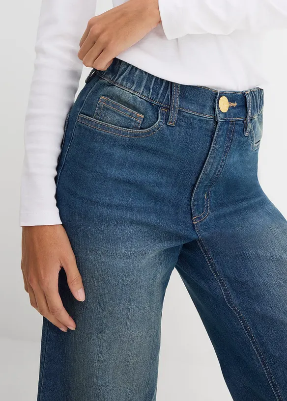 Wide Leg-jeans, High Waist, cropped, bonprix