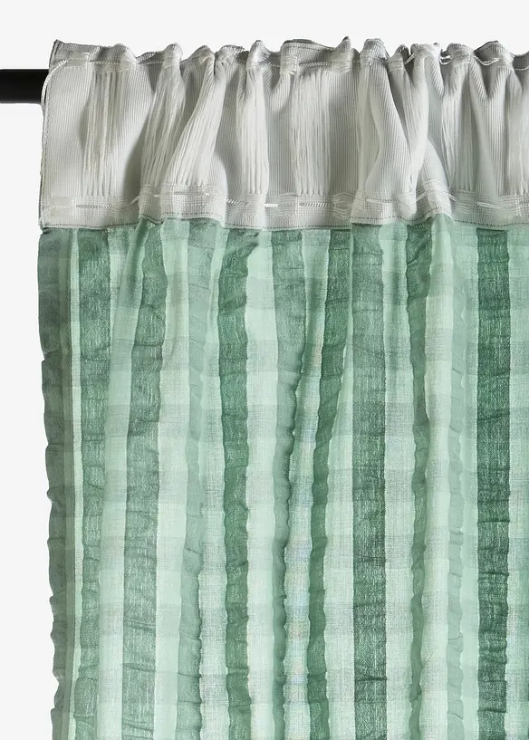 Gardin i &oslash;kologisk bomullskrepp (1-pack), bonprix