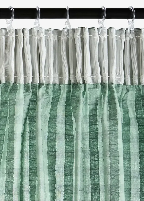 Gardin i &oslash;kologisk bomullskrepp (1-pack), bonprix