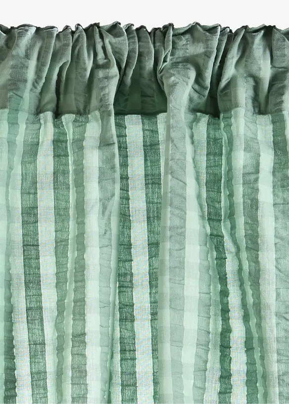 Gardin i &oslash;kologisk bomullskrepp (1-pack), bonprix