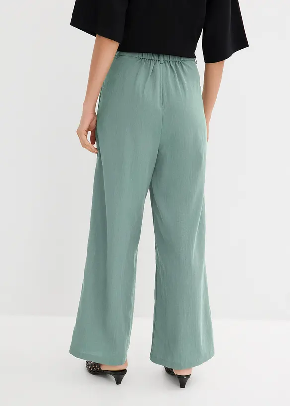 Bukse med dekorativ knapp av viskosemiks, bonprix