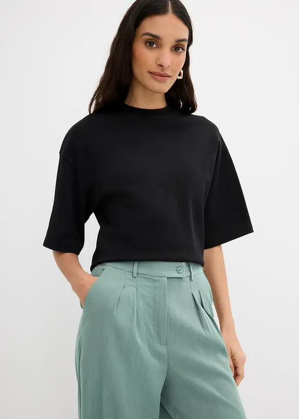 Bukse med dekorativ knapp av viskosemiks, bonprix