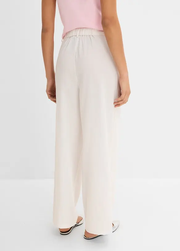 Bukse med dekorativ knapp av viskosemiks, bonprix