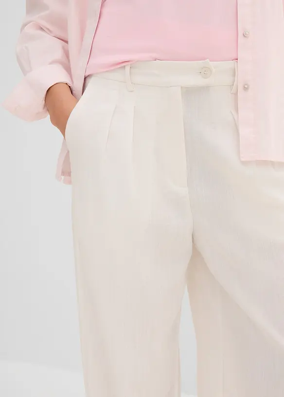 Bukse med dekorativ knapp av viskosemiks, bonprix