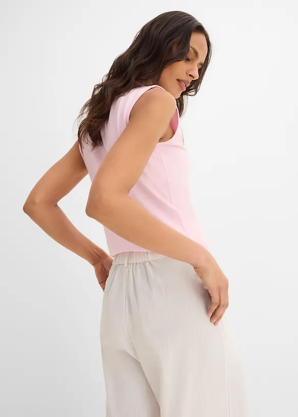 Bukse med dekorativ knapp av viskosemiks, bonprix