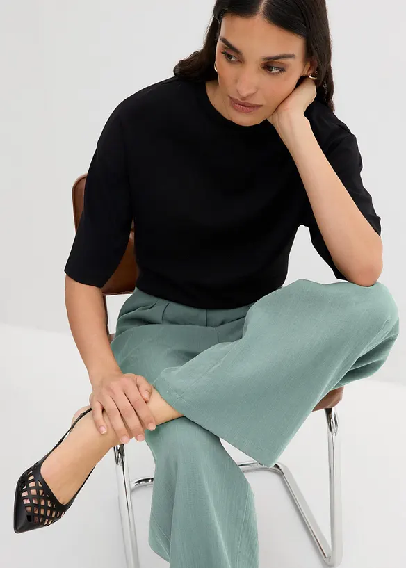 Bukse med dekorativ knapp av viskosemiks, bonprix