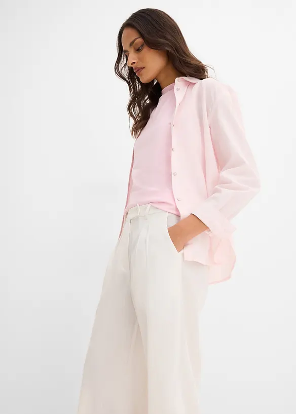 Bukse med dekorativ knapp av viskosemiks, bonprix